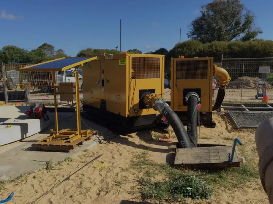 Temporary bypass pumping setup