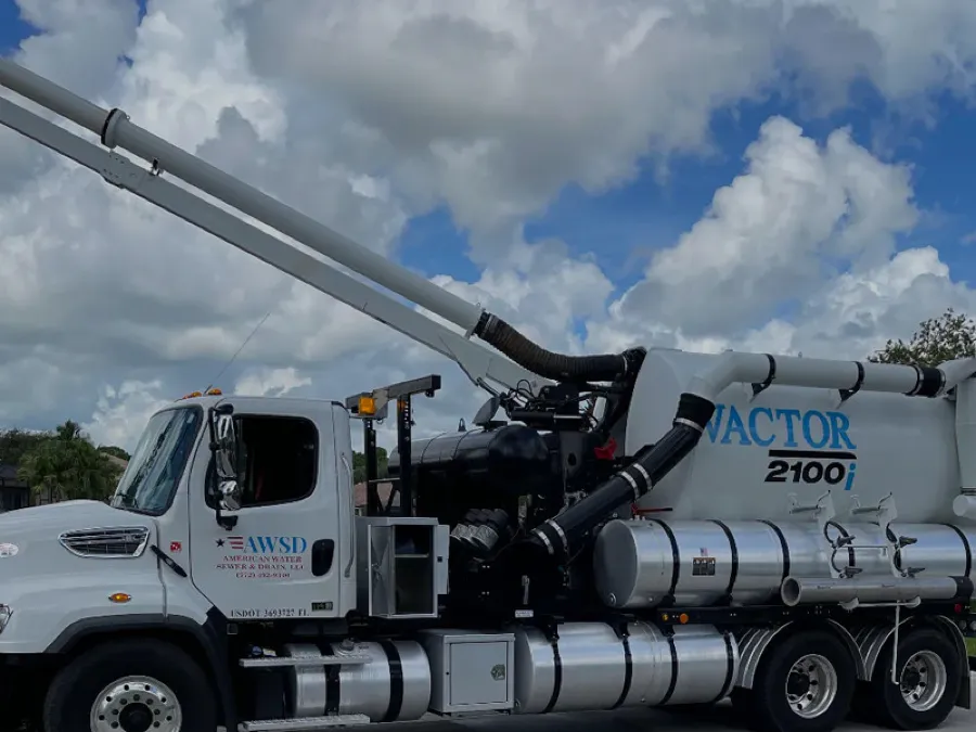 Vactor truck performing hydro-excavation