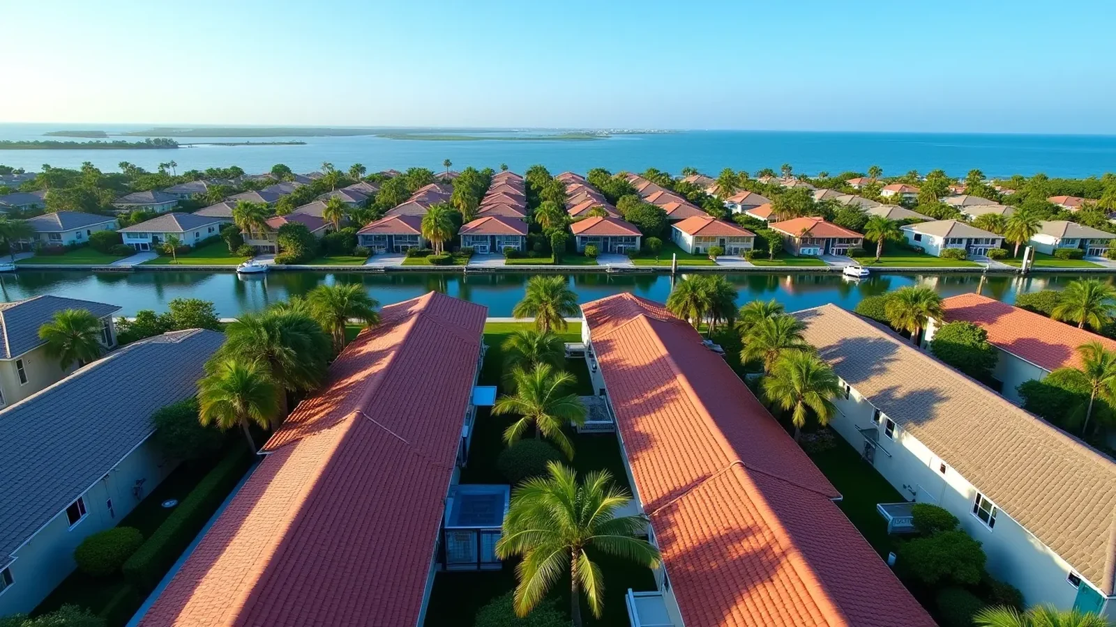Aerial view of a Treasure Coast neighborhood