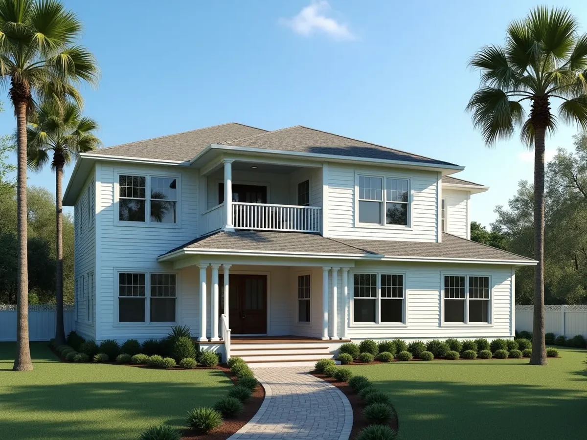 Completed two-story Florida home roof