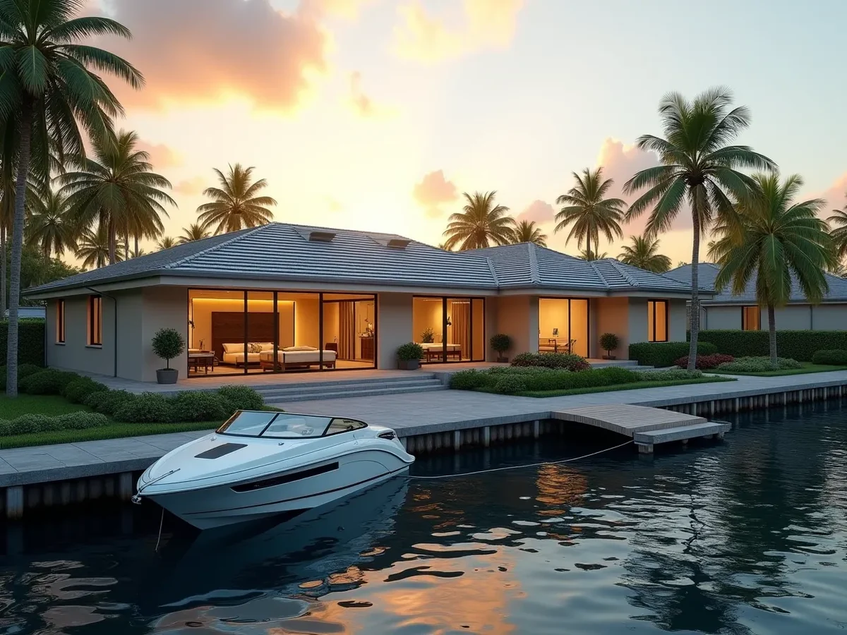 Completed Florida waterfront home roof