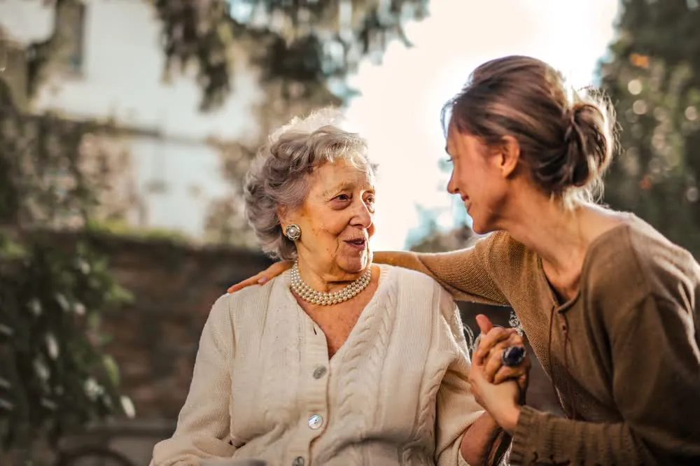 An older and younger family member together — whole-family eye care